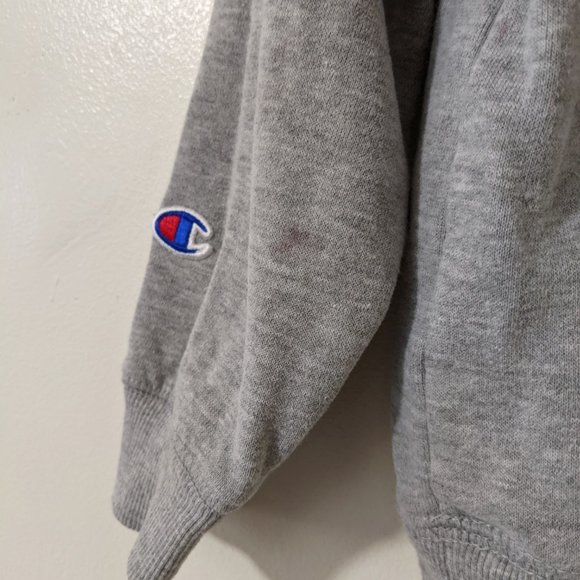Champion Logo Grey Hoodie Jacket Kids 5 - Picture 5 of 8